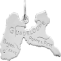 Pendentif Carte de la Guadeloupe Argent