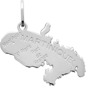 Pendentif Carte de la Martinique Argent