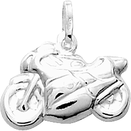 Pendentif Motif Moto Argent