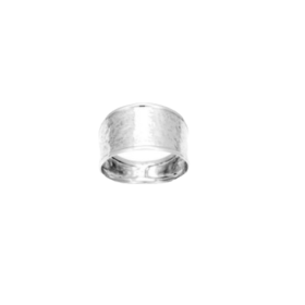 Bague Effet Martelé Large Argent