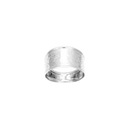 Bague Effet Martelé Large Argent