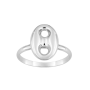Bague grain de café gris rhodié Argent