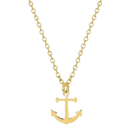 Collier Motif Ancre Plaqué Or