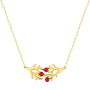 Collier Motif Corail Trilogie Plaqué Or