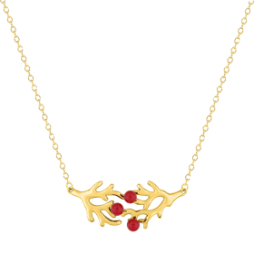 Collier Motif Corail Trilogie Plaqué Or