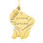 Pendentif Carte de la Guyane Plaqué Or