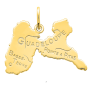 Pendentif Carte de la Guadeloupe Plaqué Or