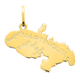 Pendentif Carte de la Martinique Plaqué Or