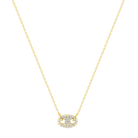 Collier Graine de Café Or jaune OZ 9 Carats