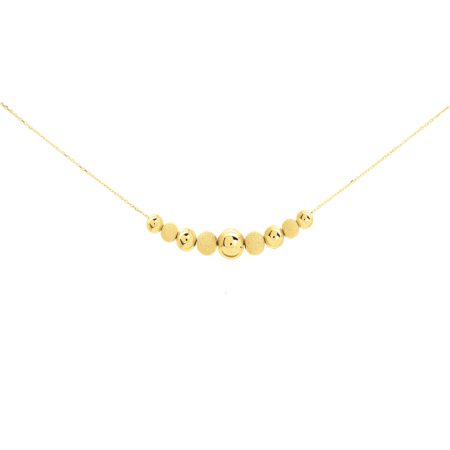 Collier Boules Centre 8mm pailletées Or 18 Carats