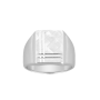 Chevalière plateau carré quadrillé 12 mm argent