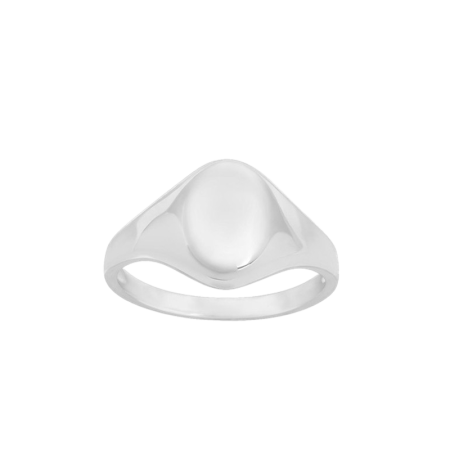 Chevalière rhodié légère et fine argent