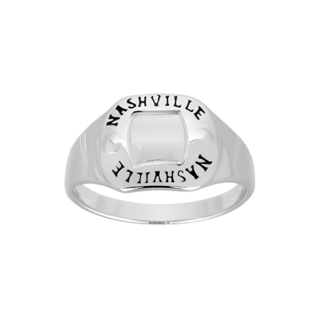 Chevalière Nashville rhodié argent