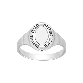 Chevalière Daytona Beach rhodié argent