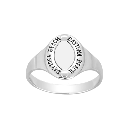 Chevalière Daytona Beach rhodié argent