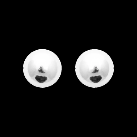 Boucle d'oreilles Boule Puce 8mm Argent