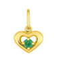Pendentif Cœur Émeraude 9 Carats