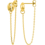 Boucles d'oreilles grain café Pendantes Plaqué or