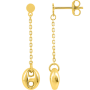 Boucles d'oreilles grain café Pendantes Plaqué or