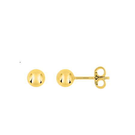 Boucles d'oreilles Boule Clous 4mm Plaqué or