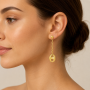 Boucles d'oreilles grain café Or Pendantes 18 Carats