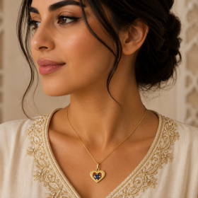 Pendentif Cœur Saphir 9 Carats