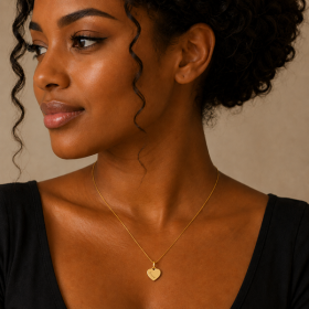 Pendentif cœur gravé je t'aime or 9 Carats
