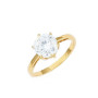 Bague Solitaire Griffes 8mm Plaqué Or