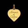 Pendentif Amour et calins coeur Or
