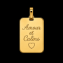 Pendentif Amour et calins rectangle Or