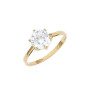 Bague Solitaire Griffes Plaqué Or