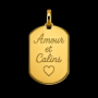 Pendentif Amour et calins Tonneau Or