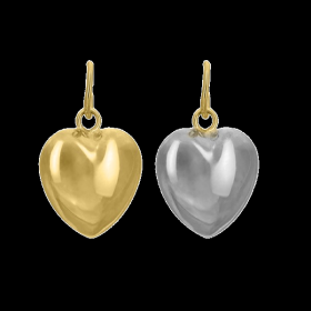 Pendentif Coeurs 2 faces or gris et or jaune Or