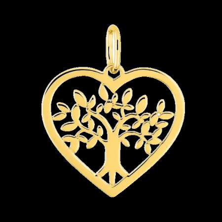 Pendentif Cœur arbre de vie Or 9 Carats