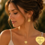 Pendentif Amour et calins coeur Or