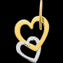 Pendentif Cœur bicolores Or 9 Carats