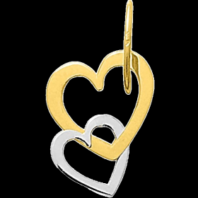 Pendentif Cœur bicolores Or 9 Carats