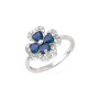 Bague Argent Zirconium Trèfle OZ Bleu