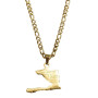 Collier et pendentif acier Carte Haiti