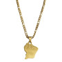 Collier et pendentif acier Carte Guyane