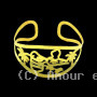 Bracelet jonc en acier doré carte Guadeloupe 971