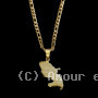 Collier et pendentif acier Carte Martinique