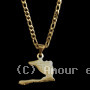 Collier et pendentif acier Carte Haiti