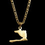 Collier et pendentif acier Carte Haiti