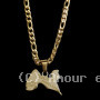 Collier et pendentif acier Carte Guadeloupe