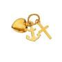 Pendentif Cœur Croix Ancre Or