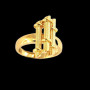 Bague Fagot Canne Plaqué Or