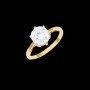 Bague Solitaire Griffes Plaqué Or