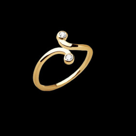 Bague Toi et Moi plaqué or