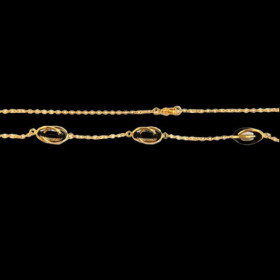 Collier Forçat émail noir plaqué Or